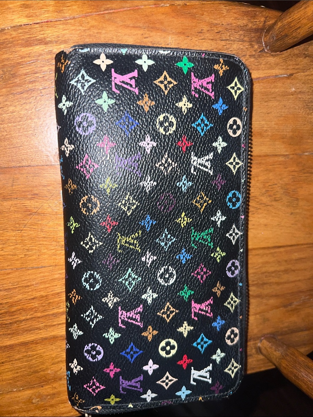 Louis Vuitton Black Zip-Around Wallet Phone Case with Multicolor Monogram